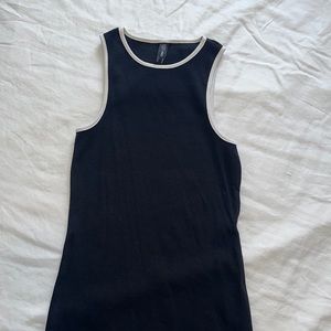 Asos Only Racer-neck Contrast Binding Mini Dress Black and White